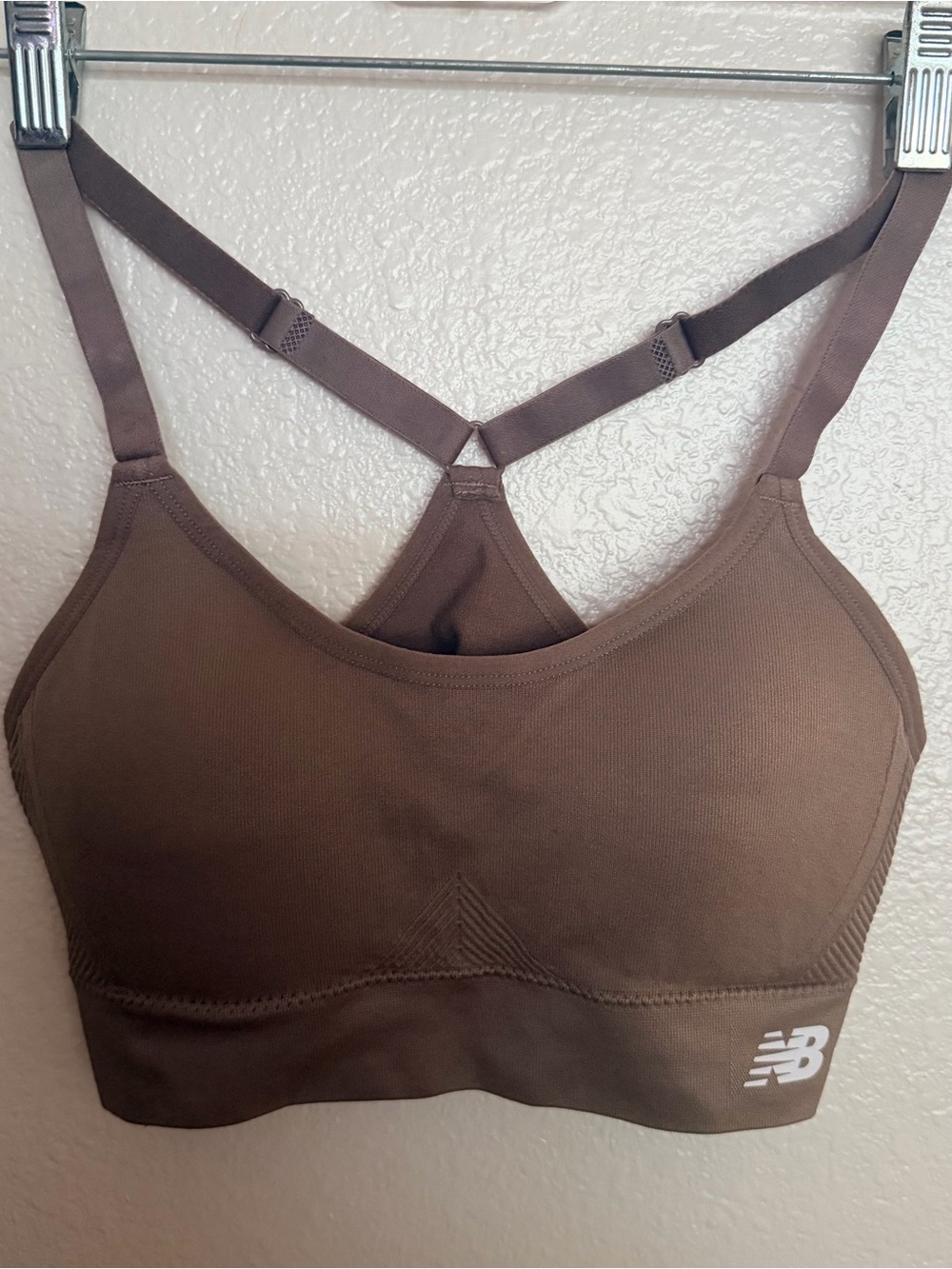 New Balance Women's Chocolate Brown Seamless Sports Bra - Strappy Back